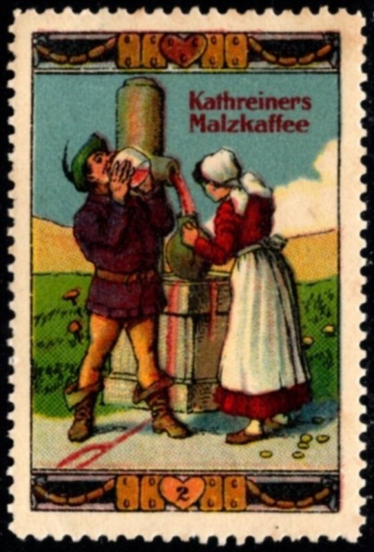 Vintage Circa 1905–1915 Germany Poster Stamp Kathreiner’s Malt Coffee