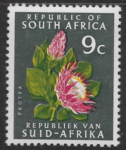 South Africa Scott 336 MNH 9c Protea Flower issue of 1971, wmk 359