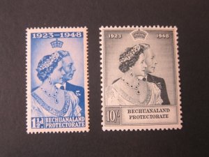 Bechuanaland 1948 Sc 147-8 Silver Weeding set MNH