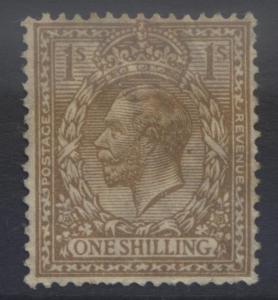 Great Britain -Scott 200 - KGV Head -1924- FU -Wmk 35- Bister - 1/- Stamp 1