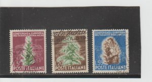 Italy  Scott#  544-6  Used  (1950 European Tobacco Conference)