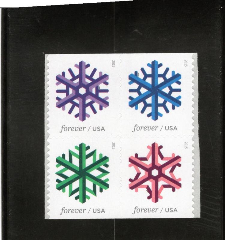 5034a Geometric Snowflakes, MNH block/4, CV $4.00