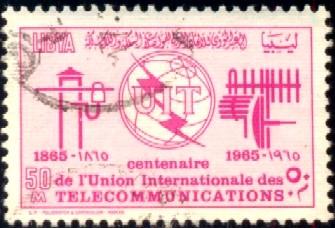 ITU Centenary, Libya stamp SC#281 Used