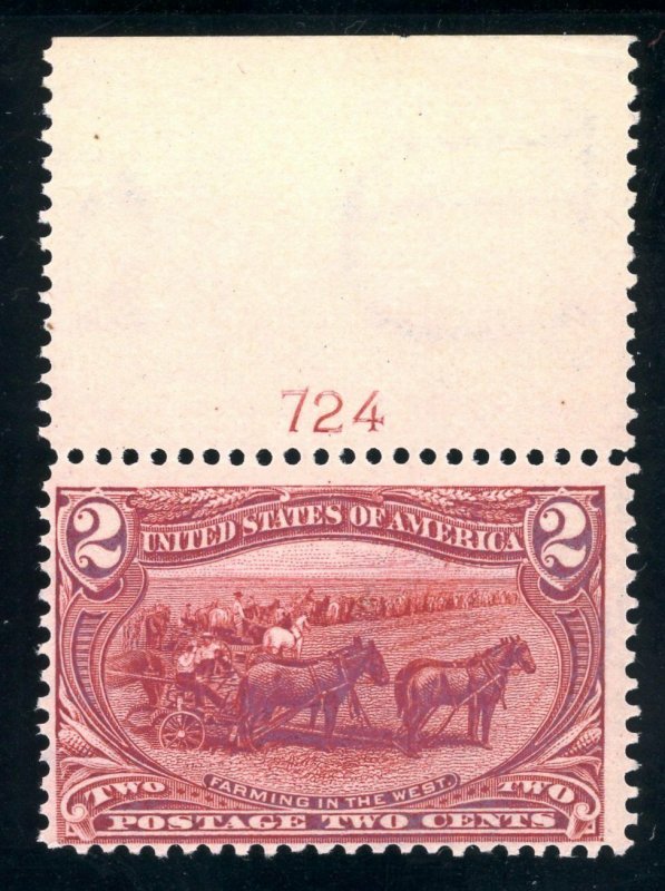 USAstamps Unused FVF US 1898 Trans-Mississippi Farming Plate # Scott 286 OG MNH