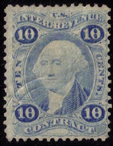 US Sc R34be Ultramarine Used Pressed Cancel F-VF Cat $650.00