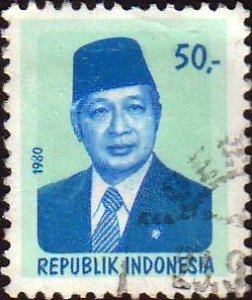 Indonesia 1980Sc#1084, SG#1583 50Rp President Suharto USED.