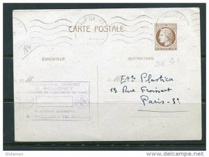 France 1946 Postal Stationary card Paris