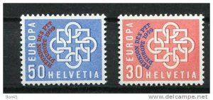 Switzerland  1959 Sc 376-7 Mi 681-2 MNH Overprint European Unity CV $75.00