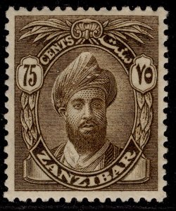 ZANZIBAR GV SG309, 75c sepia, M MINT. Cat £45.