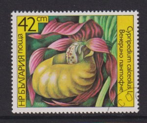 Bulgaria   #3144  cancelled  1986  orchids  42s