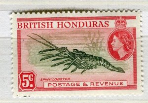 BRITISH HONDURAS; 1950s early QEII Pictorial issue Mint hinged 5c. value