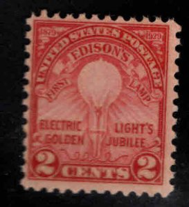 USA Scott 655 MH* Edison Light 2c red Rotary Press printing