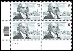 PCBstamps   US #3545 PB $1.36(4x34c)James Madison, B111, MNH, (PB-3a)