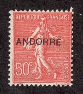 Andorra - French Administration #12 Fine Mint OG ~JM-2163