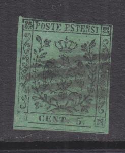 MODENA, 1859 with stop, 5c. Black on Green, used.