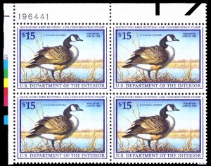 U.S. RW64 1997 Federal Duck Stamp Plate Block MNH/OG Top Left Position #