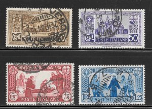 Italy Scott 260-63 Used H - 1931 St Anthony Short Set - SCV $28.70