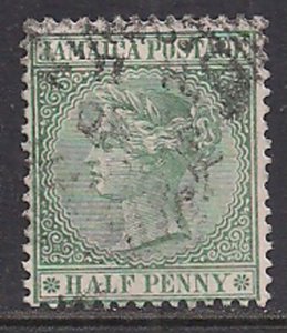 Jamaica 1883 - 97 QV 1/2d Green used SG 16a ( D1030 )