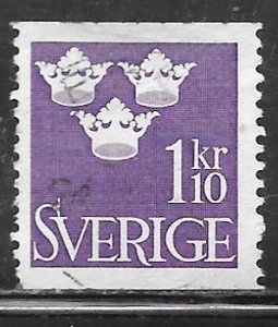 Sweden 396: 1.10k Three Crowns, used, F-VF