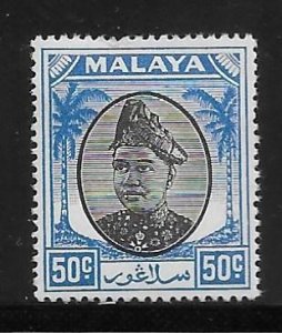 Malaya Selangor 91 50c Sultan single MNH