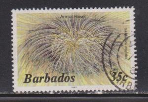 BARBADOS Scott # 648d Used - Marine Life - Animal Flower 1987