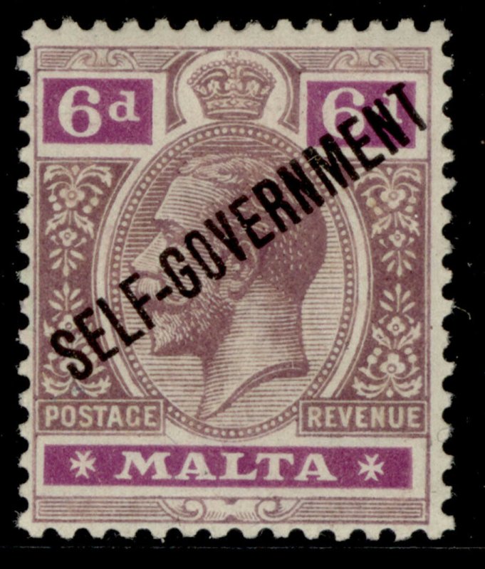 MALTA GV SG109, 6d dull & bright purple, M MINT. 