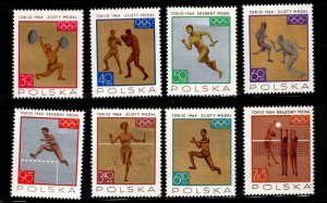 Poland Olympic Games 1964 Scott 1355-1362 MNH**