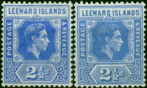 Leeward Islands 1938-42 2 1/2d Both Shades SG105-105a Fine LMM