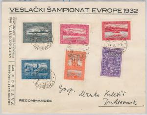 57257 - YUGOSLAVIA - POSTAL HISTORY: FULL SET on cover on 2nd day of use 1932