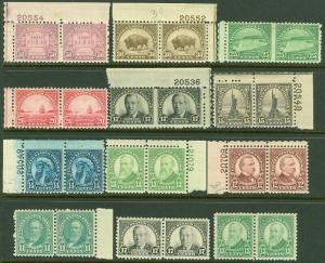 EDW1949SELL : USA 1931 Sc #692-701 pairs Cplt set Also #622-23 VF MOG Cat $210+