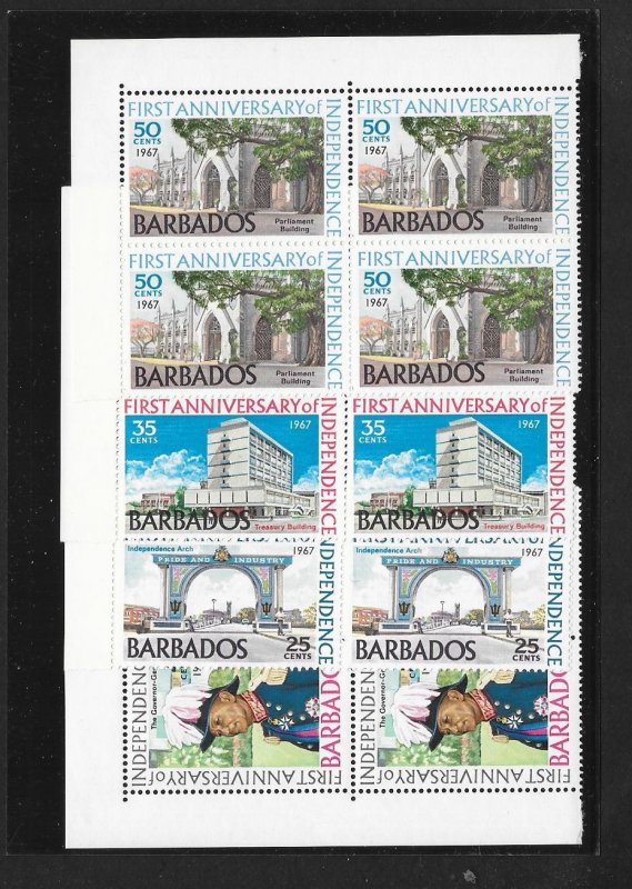 BARBADOS Sc#298-301 Complete Mint Never Hinged Set BLOCKS of 4