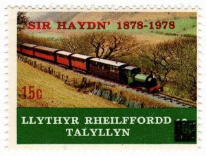 (I.B) Talyllyn Railway : Letter Stamp 15c on 10c OP (Sir Haydn) 