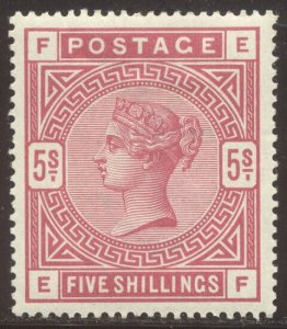 GREAT BRITAIN #108 Mint (H) - 1884 5sh Carmine Rose