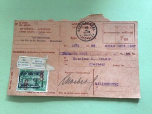 Belgium Parcel Receipt with 1938  Tax revenue stamps card Ref 66313