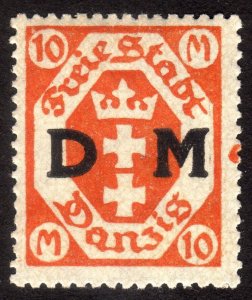 1922, Danzig, 10Mk, MNH, Sc O26, Mi D27