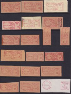 Canada Towns Cities 1936-74 Metered 66 Postage Paid Stamp Cancelled Labels