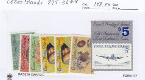 Cocos Islands 225-36 Surcharges mnh