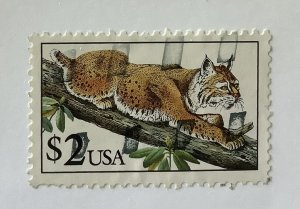 USA  1990 - Scott 2482 used - $2, Bobcat