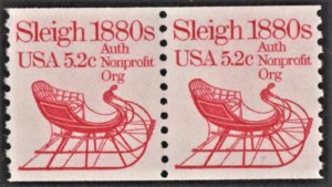 US 1900 MNH VF 5.2 Cent Sleigh 1880's Pair