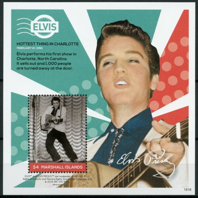 Marshall Isl 2018 MNH Elvis Presley Life in Stamps Music Celebrities 1v S/S II