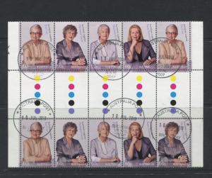 Australia - Scott 3404-3407-Famous Women -2011 -VFU-Gutter Strip-10 Stamps