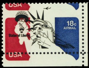 C87, Red And Blue Colors Shifted Down Error Stamp Mint NH - Stuart Katz