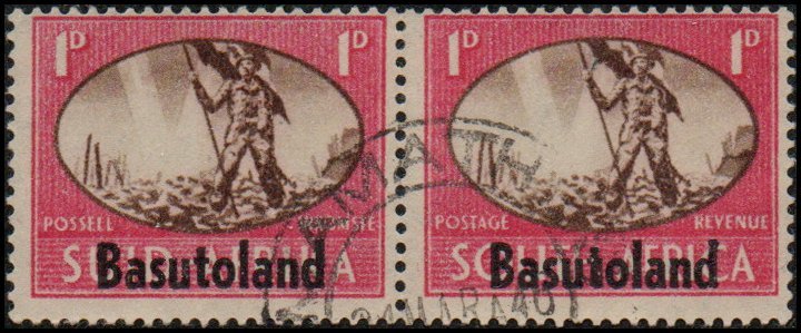 Basutoland 29 - Used - 1p Victory Issue (Pair) (1945) (cv $0.90)