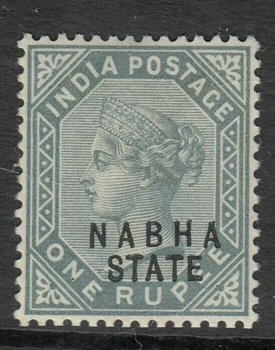 INDIA NABHA STATE POSTAGE STAMP SG29 1R SLATE 1888  MOUNTED MINT