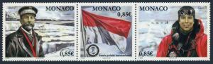 Monaco 2520 strip,MNH. Prince Albert I,Prince Albert II,Polar Year Emblem,2008.