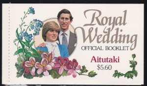 Aitutaki # 247-248, Royal Wedding Booklet, NH, 1/2 Cat,