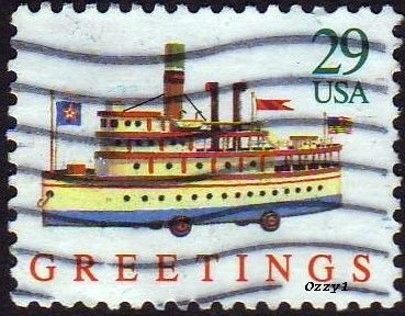 USA 1992 Sc#2714 29c Toy Boat USED-VG-NH.