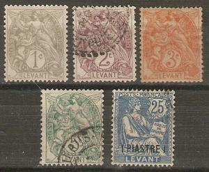 France Off Turkey 5 Diff M/U F/VF 1902-6 SCV $3.25