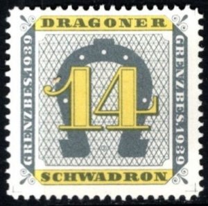 1939 Switzerland Soldiers Stamp 14th Dragoon Squadron Border Guards