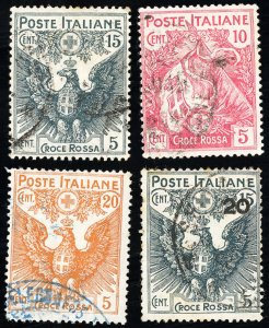 Italy Stamps # B1-4 Used VF Scott Value $120.00